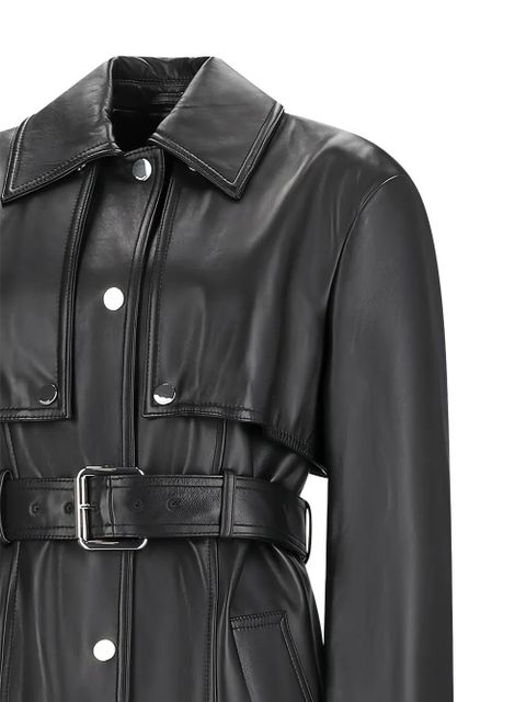Max Mara leather two-piece trench coat - Black