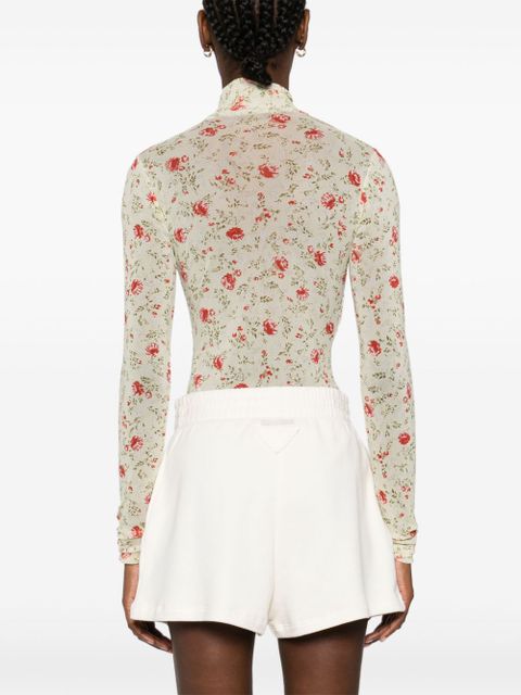Prada floral mesh bodysuit - F0011 RED