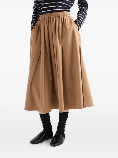Prada camel-hair circle midi-skirt - Neutrals