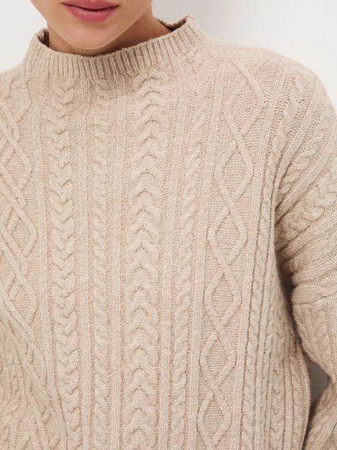 Medicine sweter damski kolor beżowy z półgolfem