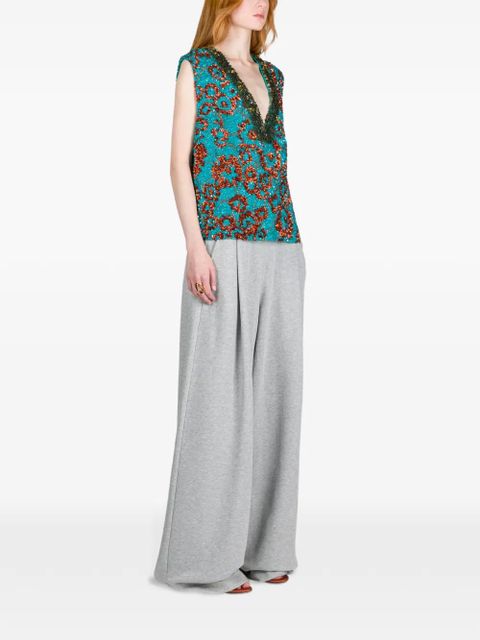 DRIES VAN NOTEN embroidered sleeveless top - Blue - zdjęcie produktu nr 1