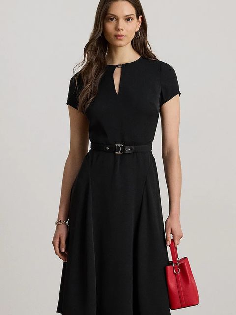 Lauren Ralph Lauren sukienka kolor czarny mini rozkloszowana 200973369