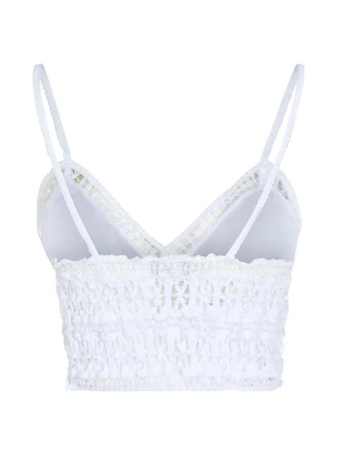 Charo Ruiz Ibiza Melie floral-embroidered V-neck top - White - zdjęcie produktu nr 2