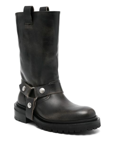 Golden Goose leather biker boots - Black - zdjęcie produktu nr 2