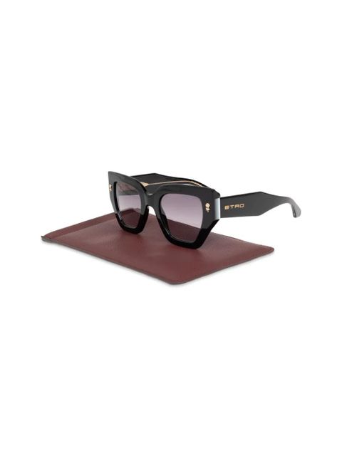 ETRO logo-print square sunglasses - Black