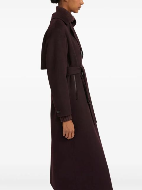 Yves Salomon belted double-breasted coat - Red