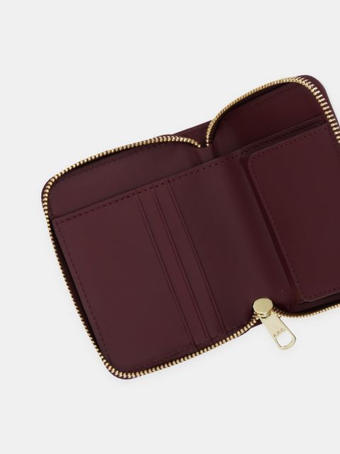 A.P.C. portfel skórzany PORTE.MONNAIE CHELSEA damski kolor fioletowy PXAWV.F63672