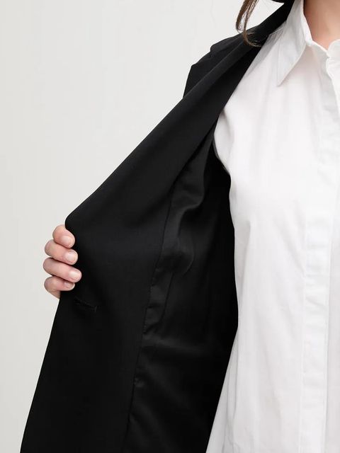 Sisley marynarka kolor czarny jednorzędowa gładka 2KVXLW025