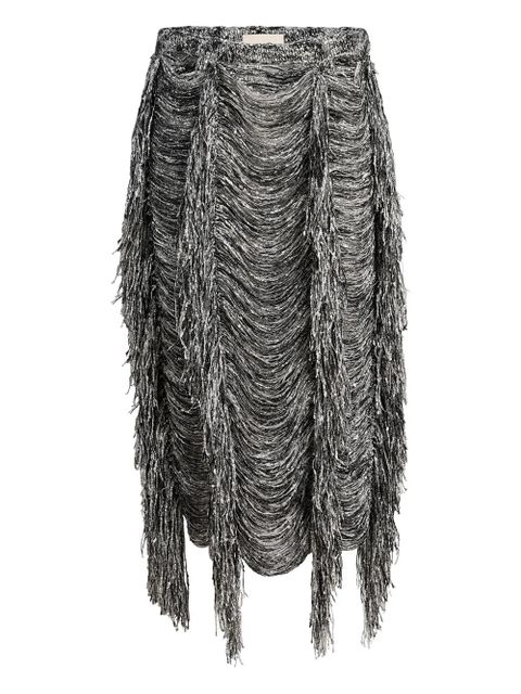 KHAITE fringed asymmetric - Black - zdjęcie produktu nr 1