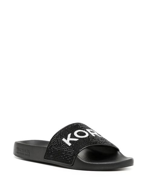Michael Kors Gilmore rhinestone-embellished slides - Black - zdjęcie produktu nr 2