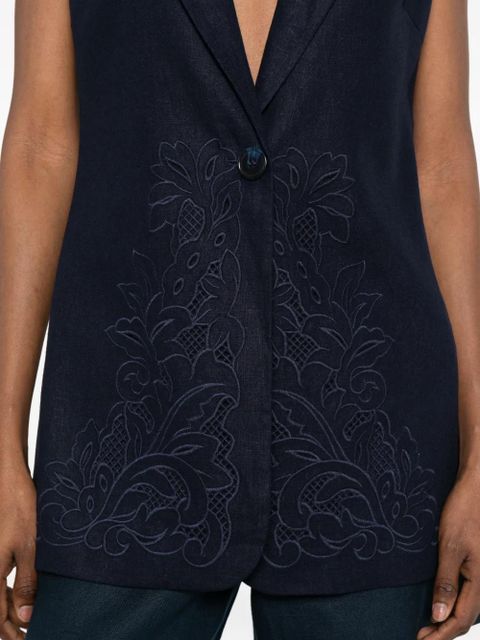 TWINSET floral sleeveless jacket - Blue