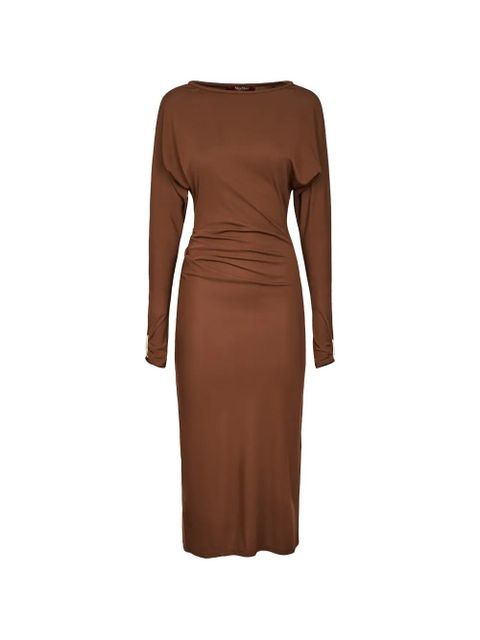 Max Mara ruched long-sleeve dress - Brown - zdjęcie produktu nr 1