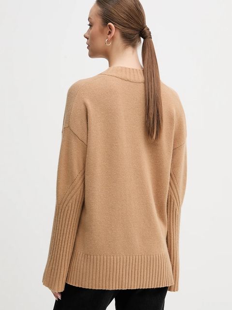 United Colors of Benetton sweter z dodatkiem wełny damski kolor beżowy 1244D403A