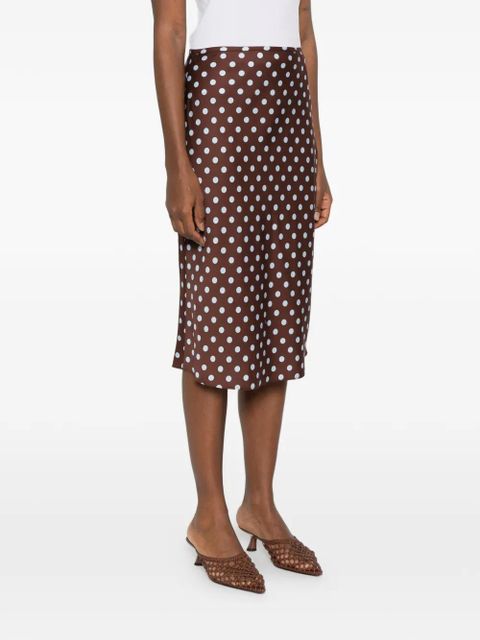 Posse polka-dot midi skirt - Brown