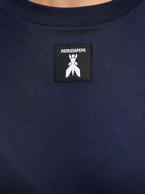 Patrizia Pepe t-shirt bawełniany damski kolor granatowy 8M1612 J089