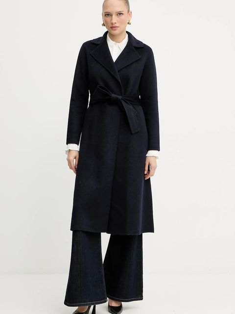 Silvian Heach płaszcz z wełną GOITIA kolor granatowy GPA25329CP - zdjęcie produktu nr 1