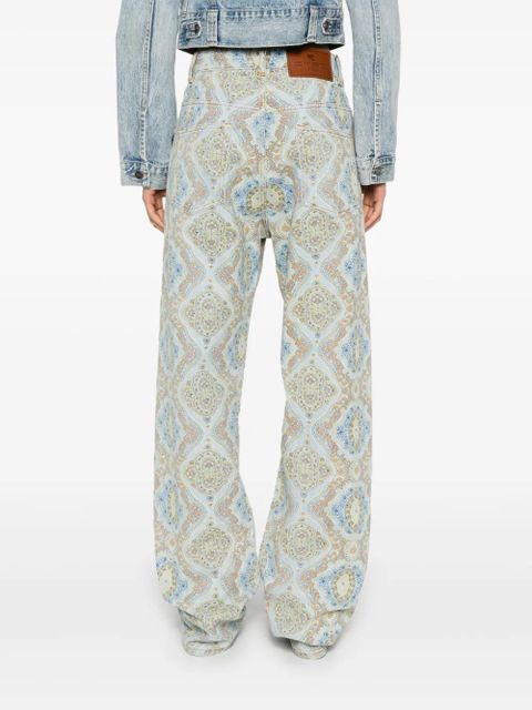 ETRO paisley-print straight-leg jeans - Blue