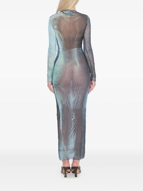 Jean Paul Gaultier water-print maxi dress - Blue
