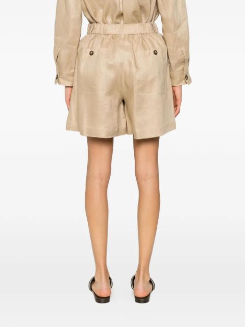 Weekend Max Mara elasticated patch-pocket shorts - Neutrals