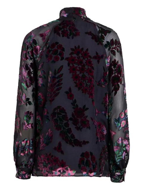 ETRO velvet floral print blouse - Blue - zdjęcie produktu nr 2