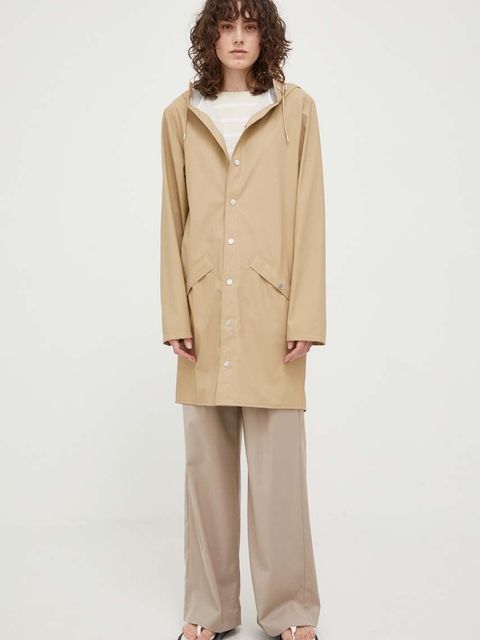 Rains kurtka przeciwdeszczowa 12020 Long Jacket kolor beżowy przejściowa 12020.24-24Sand - zdjęcie produktu nr 2