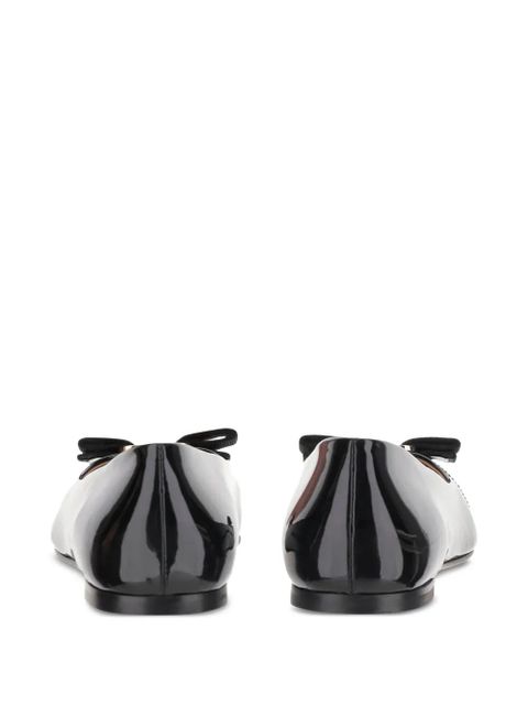 Ferragamo Vara-bow leather ballet shoes - Black
