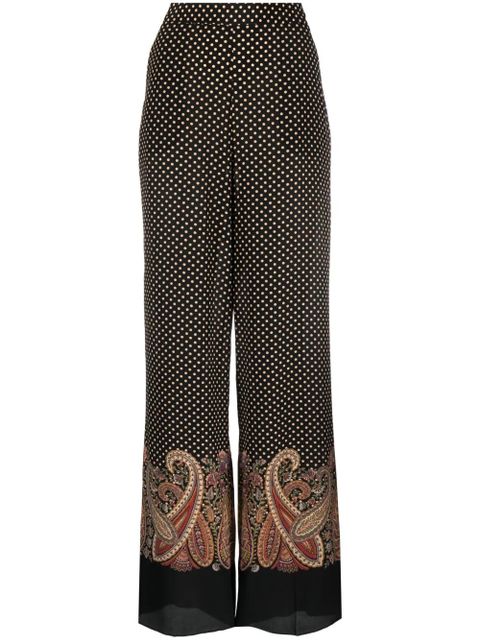 ETRO paisley-print wide-leg trousers - Black - zdjęcie produktu nr 1
