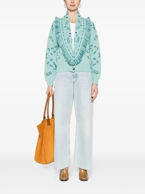 Alanui bandana-jacquard bomber cardigan - Blue - zdjęcie produktu nr 2