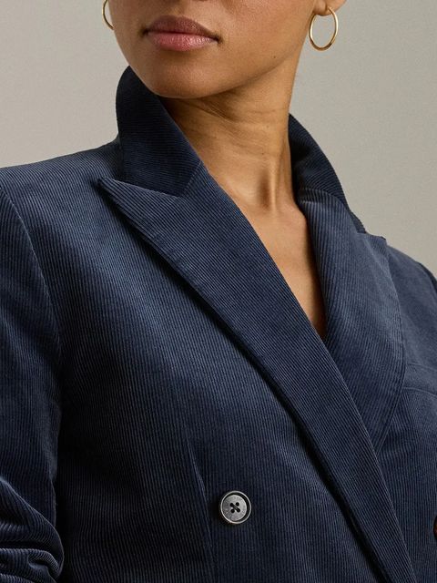 Lauren Ralph Lauren marynarka kolor granatowy dwurzędowa gładka 200P03549