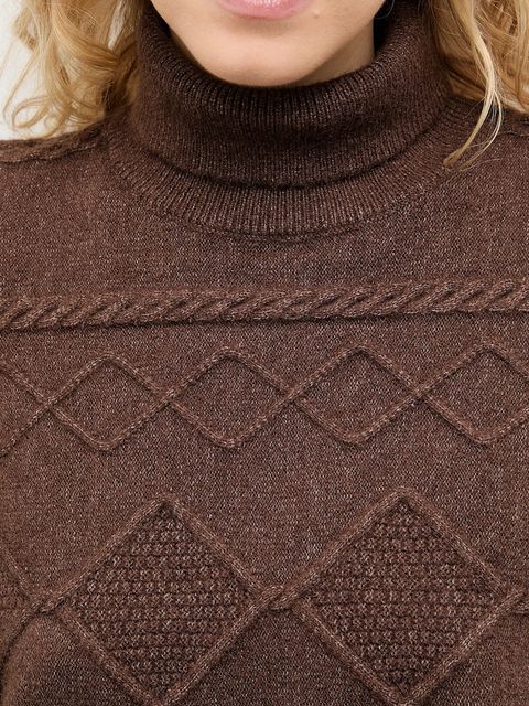 Answear.LAB sweter z kaszmirem damski kolor brązowy ciepły z golfem