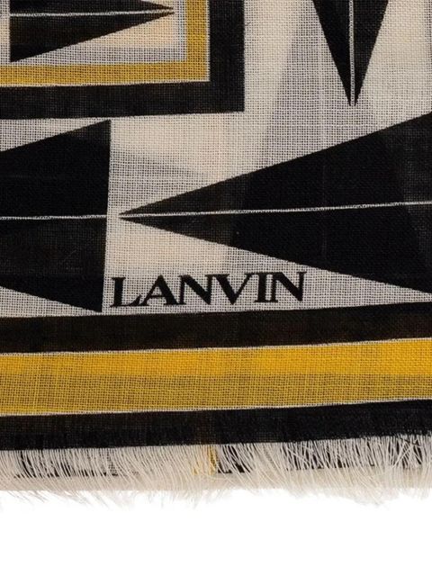 Lanvin geometric-print fringed scarf - Neutrals