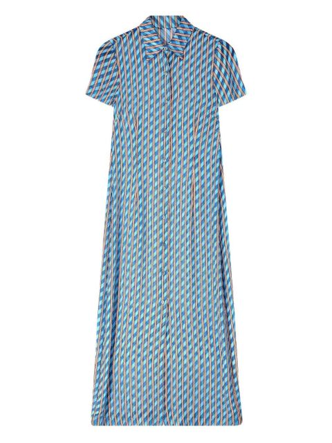 DRIES VAN NOTEN devoré shirt midi dress - Blue - zdjęcie produktu nr 1