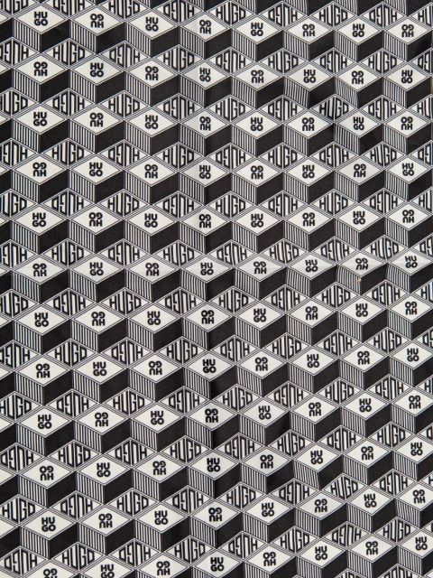 HUGO chusta damska kolor czarny wzorzysty 50535470