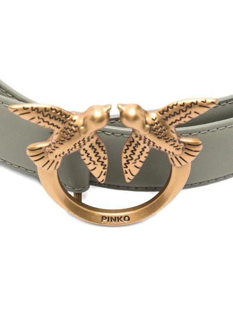 PINKO logo-buckle leather belt - Grey - zdjęcie produktu nr 2