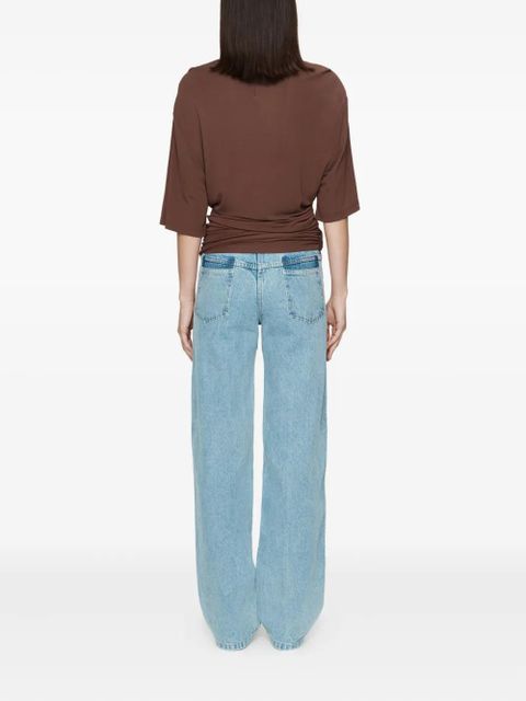 Christopher Esber Shibari ruche jersey T-shirt - Brown