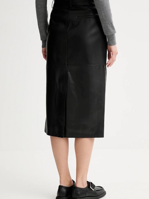 Calvin Klein spódnica kolor czarny midi prosta LV044D651G