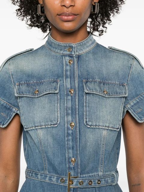 Alexander McQueen denim mini dress - Blue