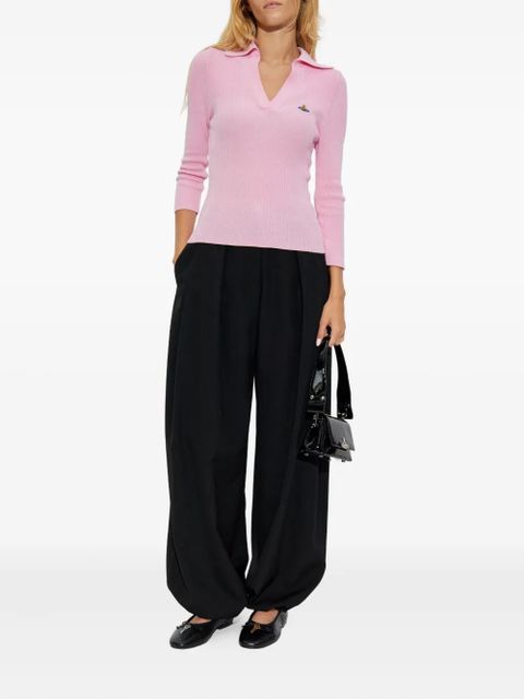 Vivienne Westwood orb-embellished ribbed top - Pink - zdjęcie produktu nr 2