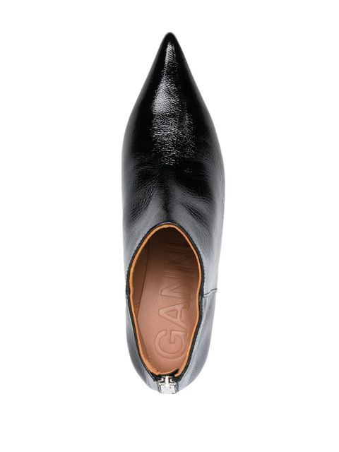 GANNI point-toe 50mm crop boots - Black