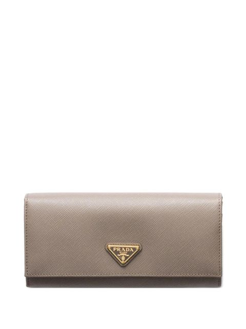 Prada triangle-logo leather wallet - Grey
