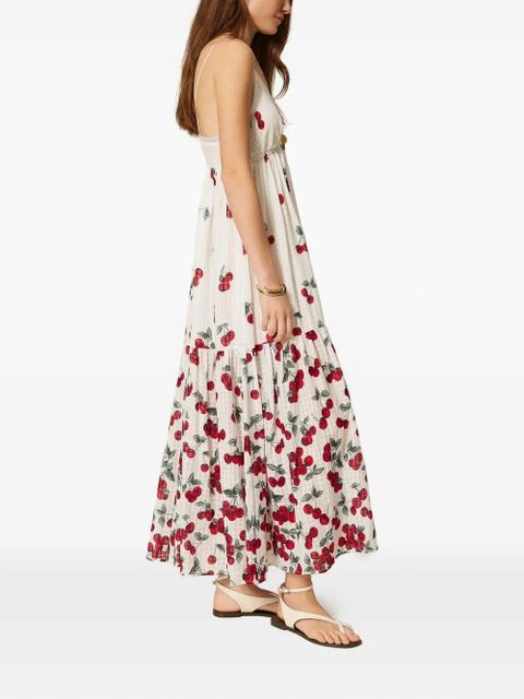TWINSET cherry-print lace dress - White