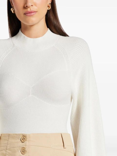 FARM Rio puff sleeves knitted top - White