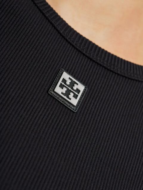 Tory Burch logo-patch T-shirt - Black