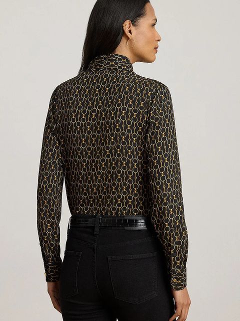 Lauren Ralph Lauren koszula damska kolor czarny regular z kołnierzykiem klasycznym 200979913