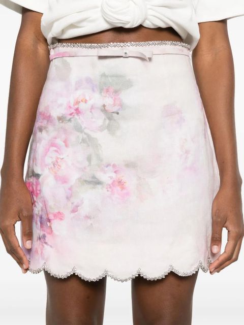 ZIMMERMANN Crush mini skirt - Pink