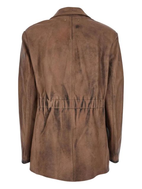 Golden Goose single-breasted leather jacket - Brown - zdjęcie produktu nr 2