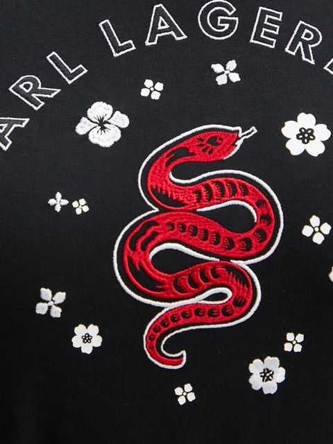 Karl Lagerfeld t-shirt bawełniany damski kolor czarny A1W17090