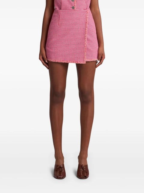 ETRO micro-check mini skirt - Red