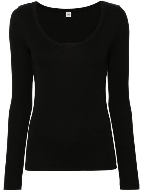 TOTEME scoop-neck fine-ribbed T-shirt - Black - zdjęcie produktu nr 1