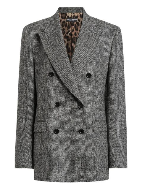 Dolce & Gabbana herringbone double-breasted jacket - Grey - zdjęcie produktu nr 1